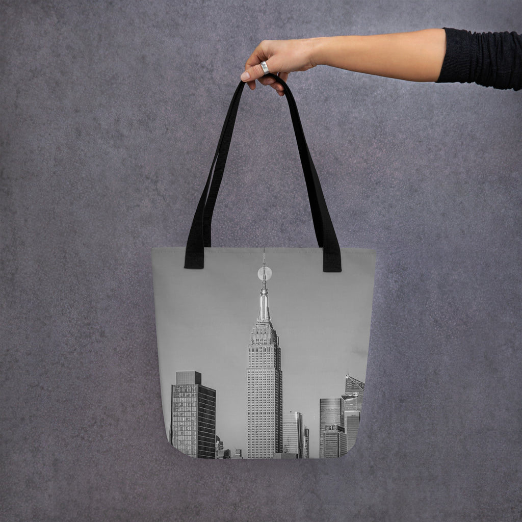 Empire States Moon Tote Bag  — Black & White Edition