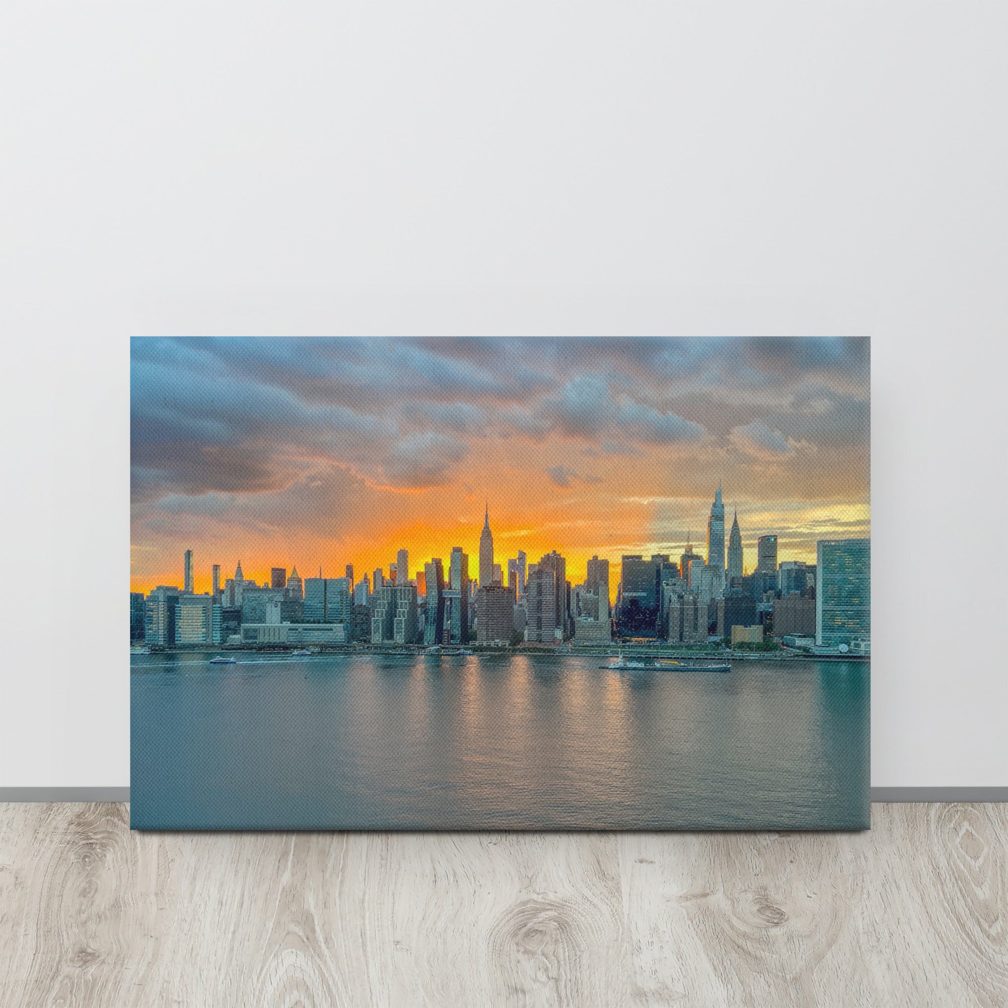 NYC Sunset Skyline — Golden Hour Canvas Print