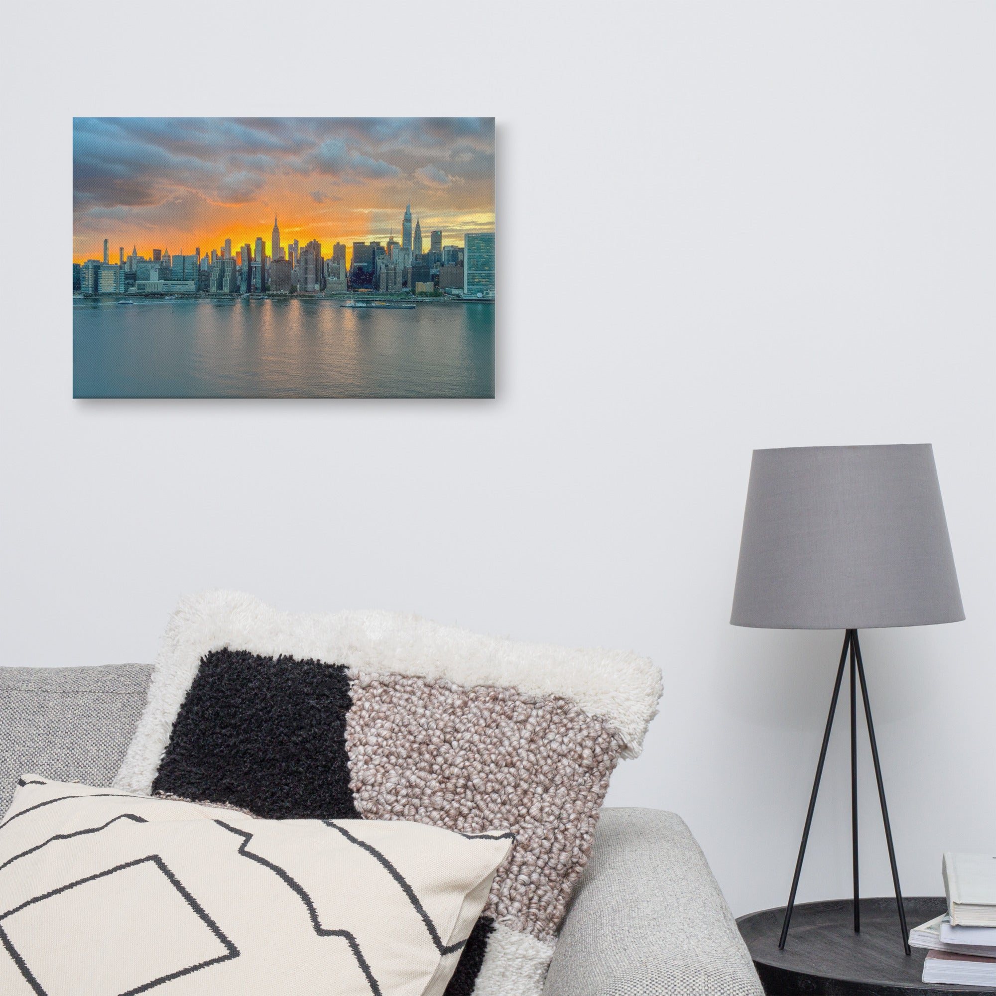 NYC Sunset Skyline — Golden Hour Canvas Print