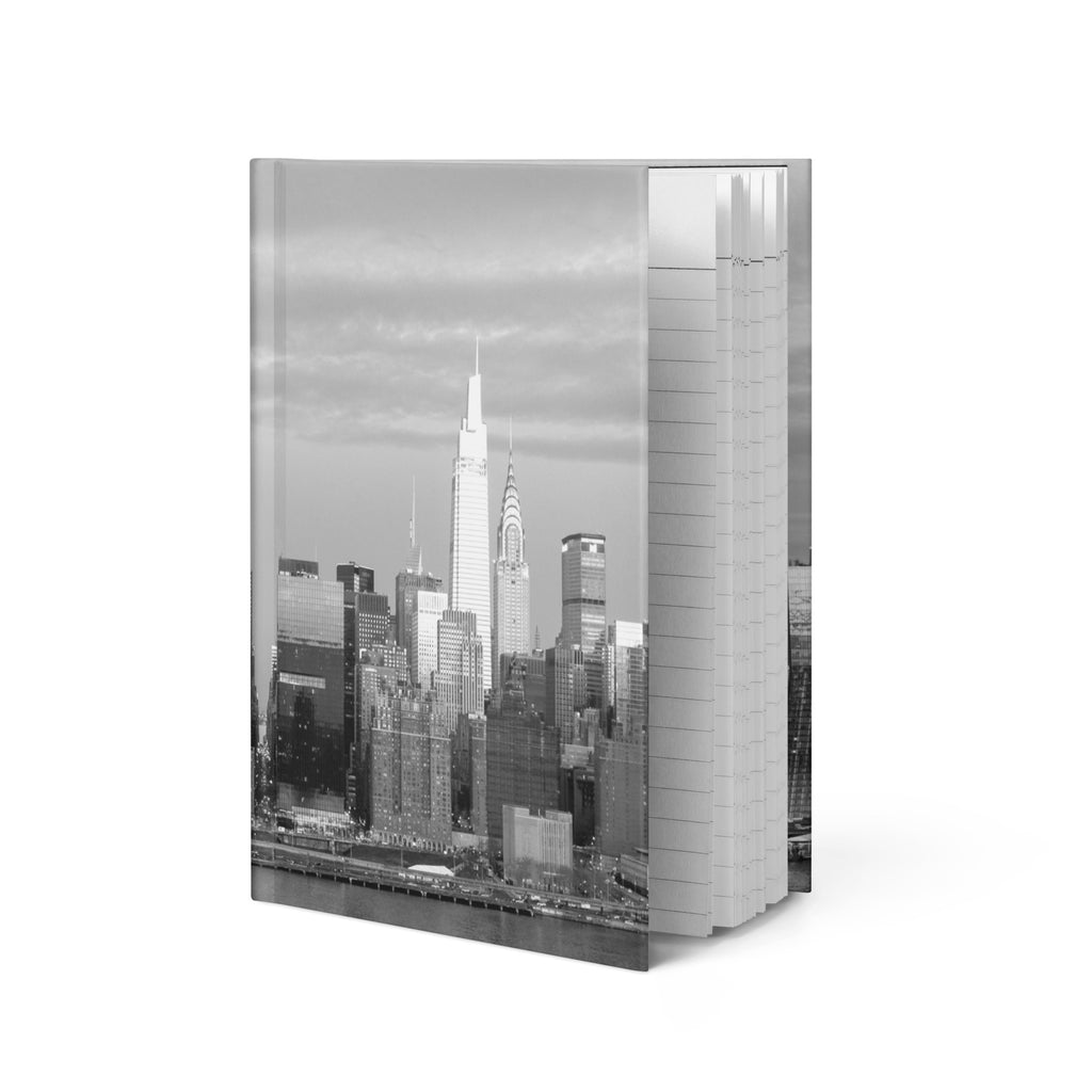 Moonset Manhattan Hardcover Journal — Black & White Edition