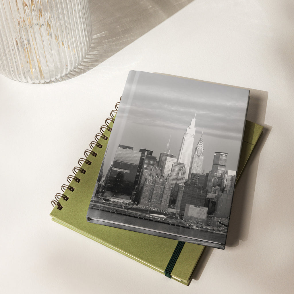 Moonset Manhattan Hardcover Journal — Black & White Edition