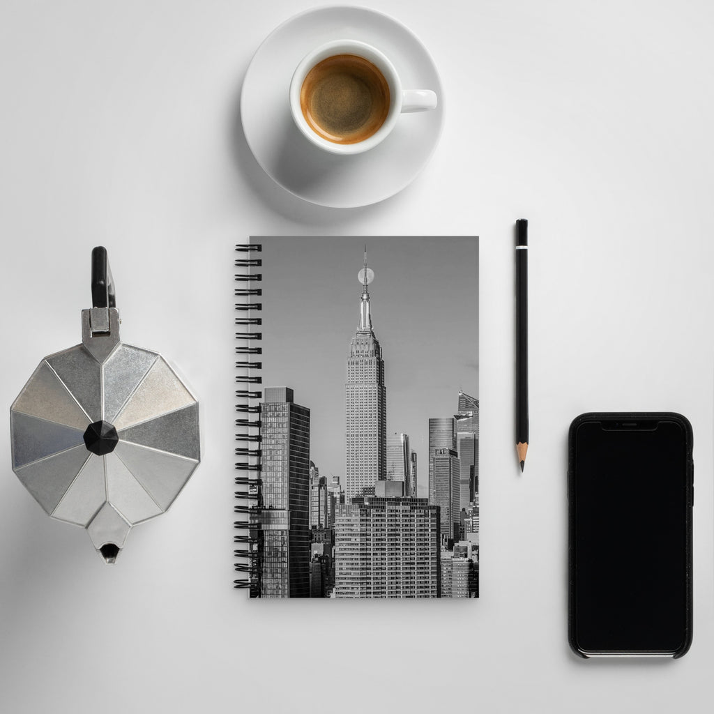 EmpireStates Moon Spiral Notebook — Black & White Edition
