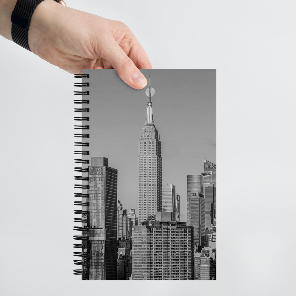 EmpireStates Moon Spiral Notebook — Black & White Edition