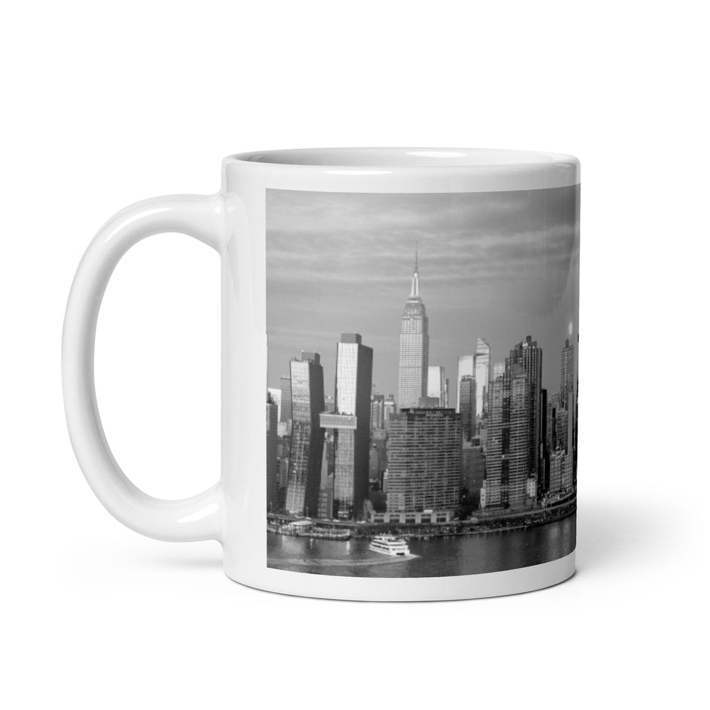 Moonset Manhattan Coffee Mug — Black & White Edition